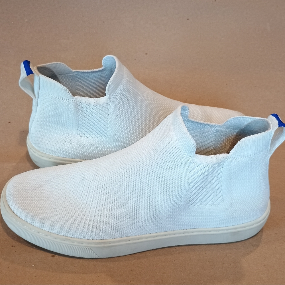Rothy's The Chelsea Boot Sz 8.5 Women's Shoes  White Pull On Style High Top